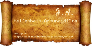 Helfenbein Annunciáta névjegykártya